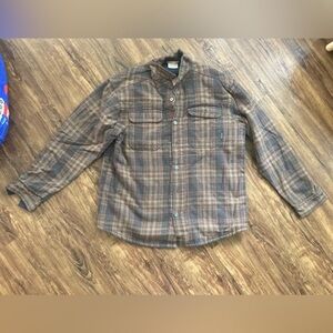Columbia Brown Plaid Shirt Jacket Men’s Large